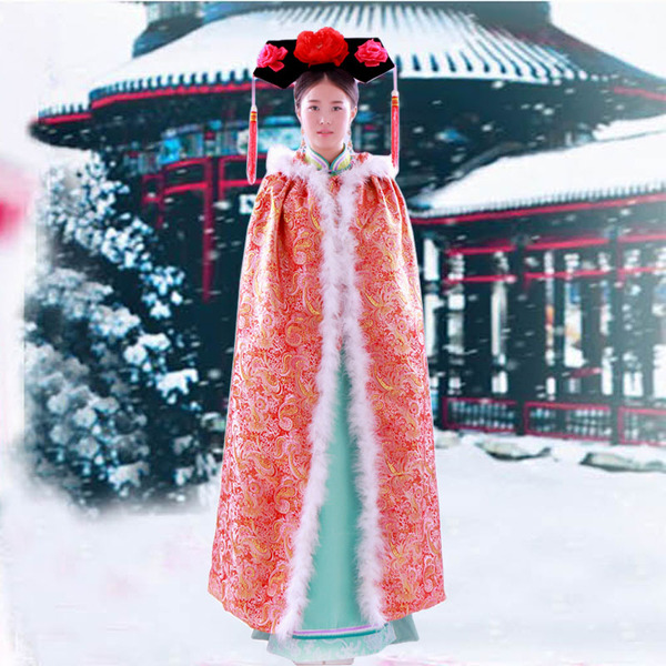 古装披风女 步步惊心 甄嬛传 若曦同款加厚斗篷毛披风 唐装舞台装
