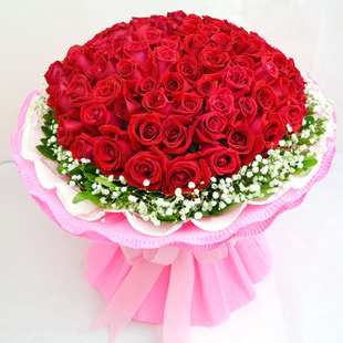 情人节鲜花各大城市鲜花速递99朵红玫瑰爱情生日鲜花天长地久的爱