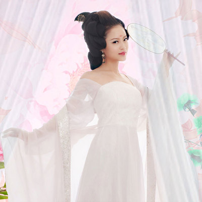 cosplay服装女古装小龙女唯美白色仙女装影楼主题摄影飘逸古装