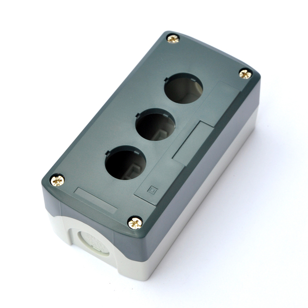 saipwell 3孔塑料灰色防水开关按钮盒 标准22mm孔径 ip65防尘防腐