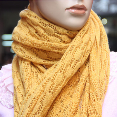 2015春新款镂空保暖气质几何图形长方形披肩多功能两用羊绒围巾女