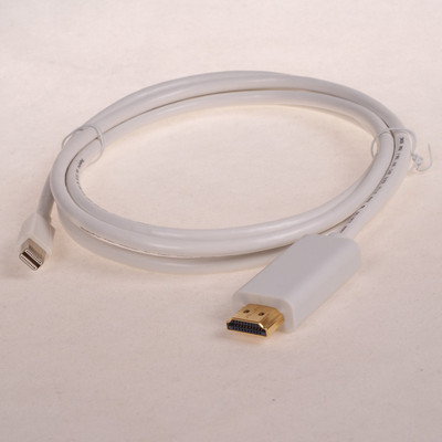 特价mini dp转hdmi线 苹果电脑转接线 白色mac接电视高清连接线