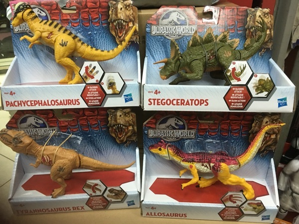 正版孩之宝侏罗纪公园破坏王恐龙系列霸王龙剑角龙异特