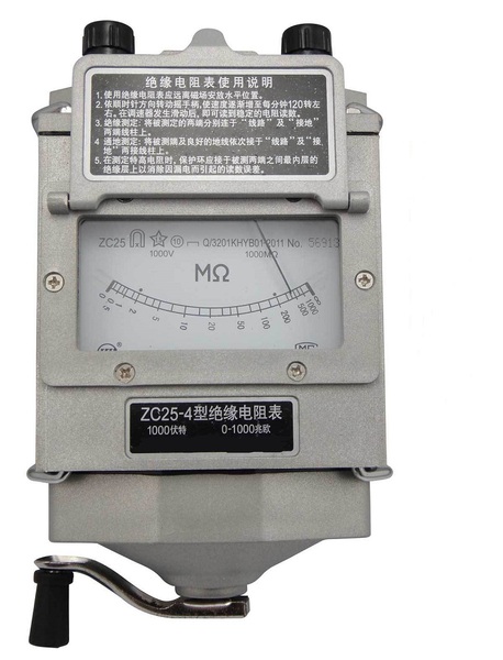 正品杭州朝阳兆欧表zc25-41000v手摇式绝缘电阻表摇表测1000兆欧