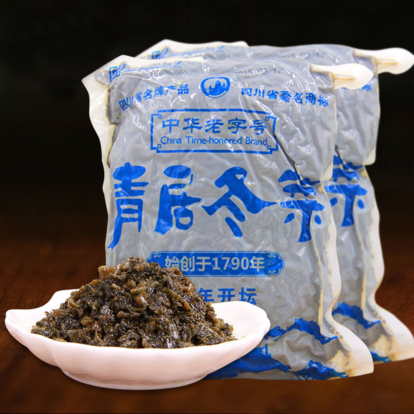 【3袋包邮】中华老字号四川南充特产青居烟山冬菜嫩尖精制碎粒1kg