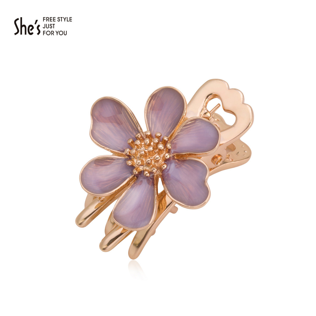 团shes茜子发饰 花朵三齿夹发抓夹中小号 刘海夹发卡