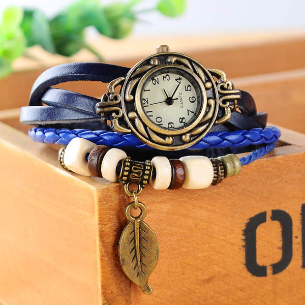 韓版潮流時尚手錶真皮帶簡約原宿複古手錶男女學生手錶情侶對表