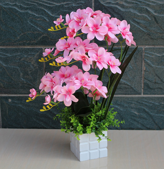 【天天特价】仿真花假花绢花客厅装饰花餐桌花花卉盆景花蝴蝶兰