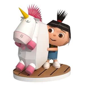 阿格尼丝和独角兽 卑鄙的我 神偷奶爸 3d纸模型diy拼装公仔 玩具
