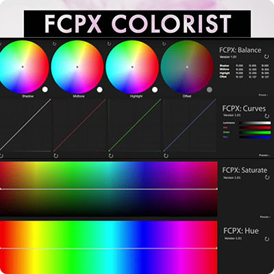 FCPX插件：专业电影颜色分级调色插件 FCPX COLORIST 1.2-天天素材网