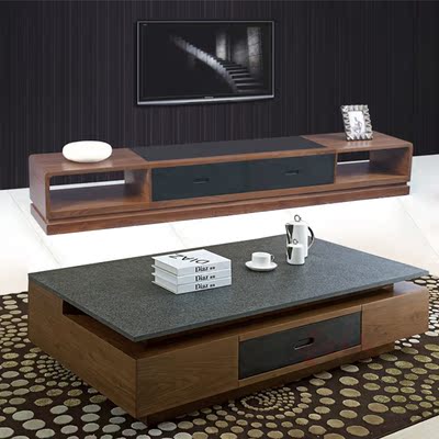 楷模风格火烧石电视柜 玄武石电视柜 地柜 视听柜 厅柜 可做实木