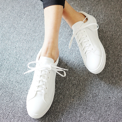韩版系带小白鞋平底板鞋潮休闲鞋学生白色运动鞋2016春季新款女鞋