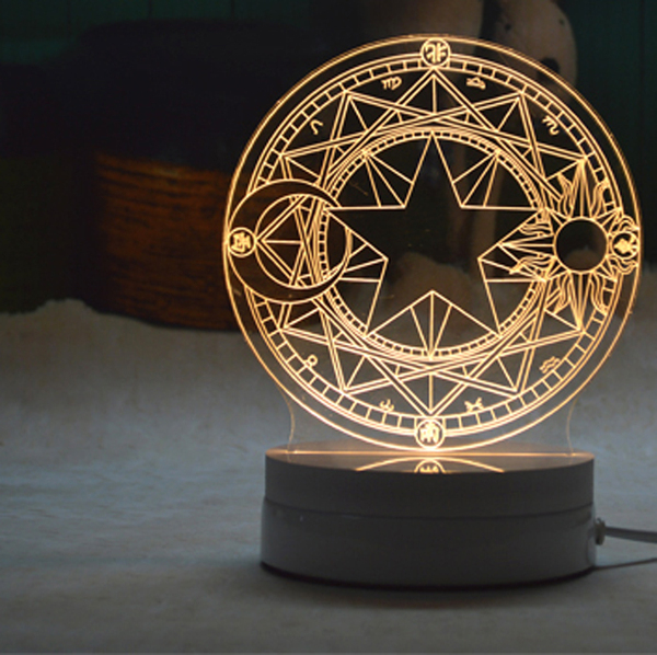 cosplay魔卡少女樱百变小樱库洛魔法阵led小夜灯3d小台灯动漫周边