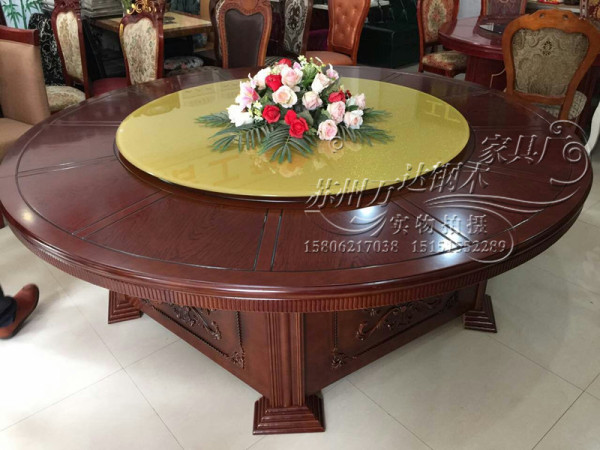 批发酒店餐桌电动手动大圆桌 宴会酒楼饭店包厢大圆桌椅火锅桌