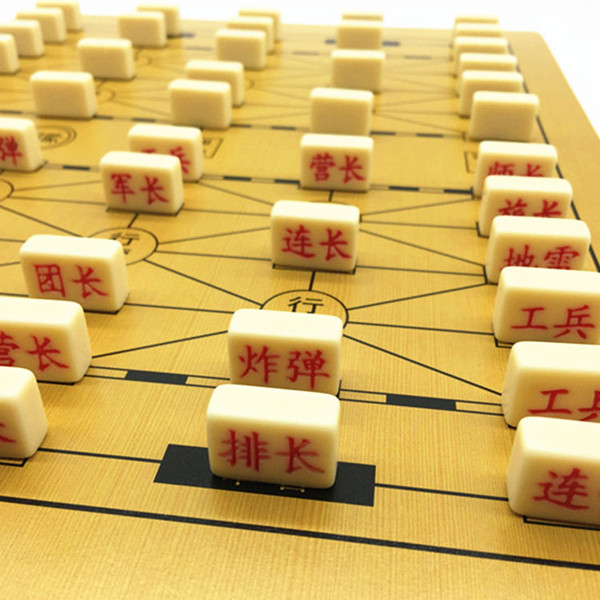 实心大号陆军棋 陆战棋 雕刻麻将密胺材质 两国军旗儿童益智便携