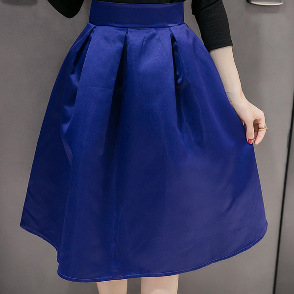 时尚韩版2016秋新款性感夜店纯色一字领上衣+亮色优雅大摆裙裙子