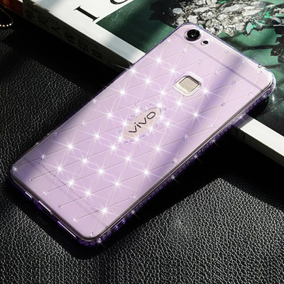 vivox6plus手机壳女款 vivox6s手机套晶钻全包边玫瑰金软壳清新潮