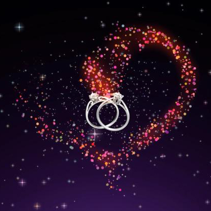 135led大屏幕高清视频素材婚礼婚庆浪漫唯美戒指心形星空动态背景