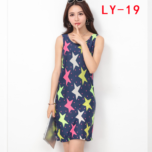 批发女装连衣裙中长款韩国宽松胖MM碎花裙民族风冰丝无袖背心裙夏