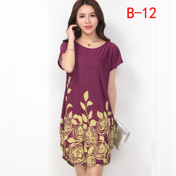 夏季女连衣裙批睡衣冰丝裙大码女装宽松胖mm孕妇装中长款连衣裙