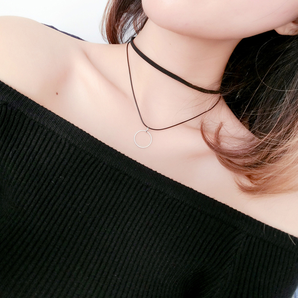 原宿复古黑色蕾丝颈链水钻颈带项圈女欧美朋克项链短款简约锁骨链