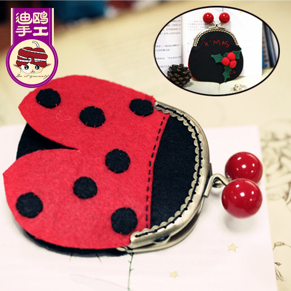 瓢虫零钱包口金包迪鸥不织布手工布艺diy材料包创意手工制作