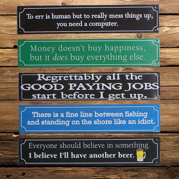 酒吧铁皮画咖啡厅长条挂牌铁质工艺品标语外贸尾单铁牌欧美字母画