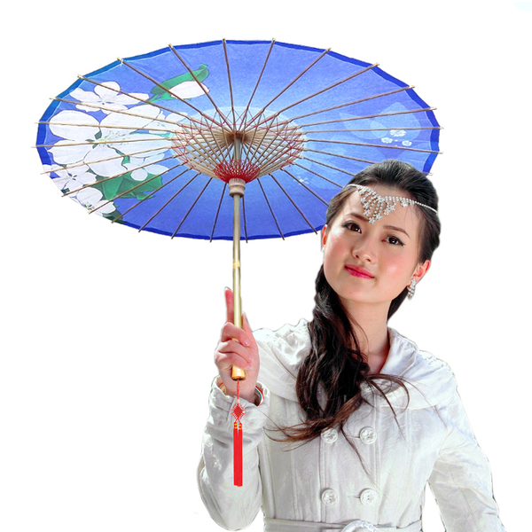 江南油纸伞蓝色经典跳舞伞汉服旗袍走秀伞装饰伞防雨防晒照相伞