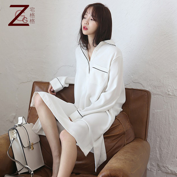 Sleeping pajama pajamas autumn sexy shirt imported