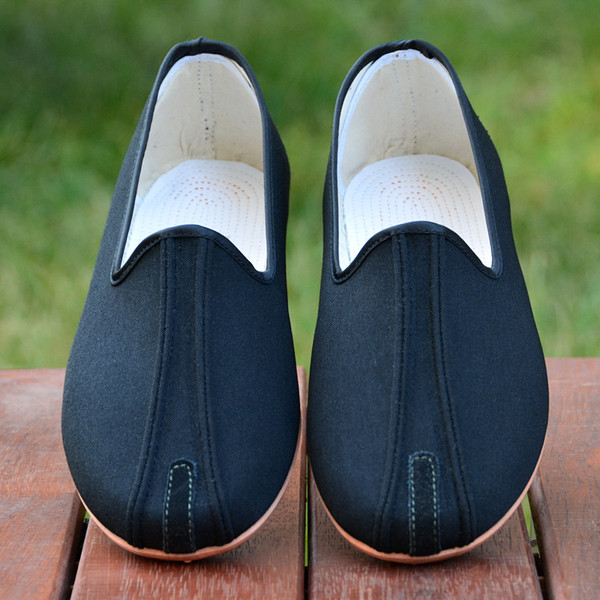 新款传统民族风洒鞋太极云头功夫鞋黑色男鞋休闲散步鞋老北京布鞋