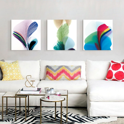 北欧装饰画现代简约客厅沙发背景挂画卧室三联无框画抽象餐厅壁画