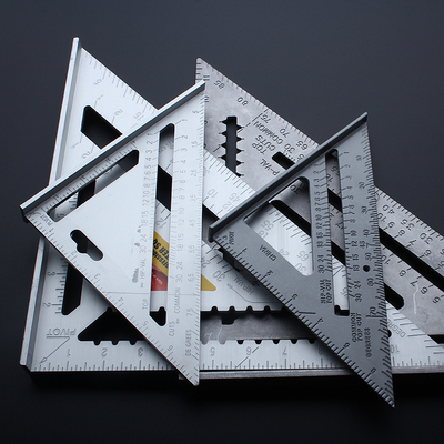 包邮铝合金三角尺7寸12寸公英制木工尺三角木角度尺 划线尺 木