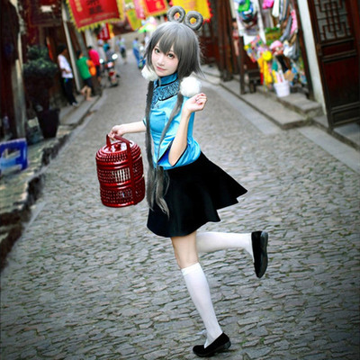 刺绣 洛天依cos芝麻糊cosplay日本动漫服装vocaloid v家古装旗袍