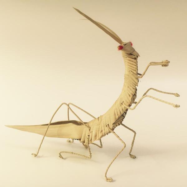 草编棕编螳螂 淮安非遗传统手工艺 民间特色文化饰品送亲朋送老外