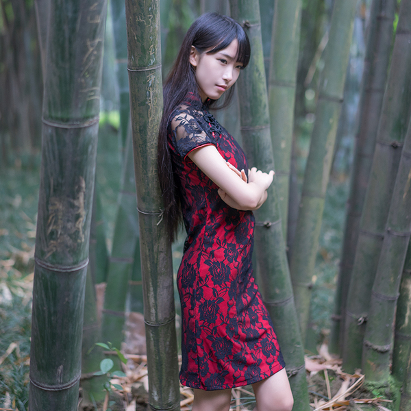 新款旗袍春日常旗袍短款连衣裙夏装2016女士旗袍礼服改良夏天旗袍