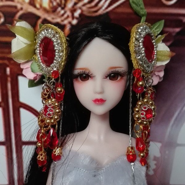 心怡娃娃开眼植发改妆娃头 白肌手绘玩偶成品 芭芘娃娃古装改装