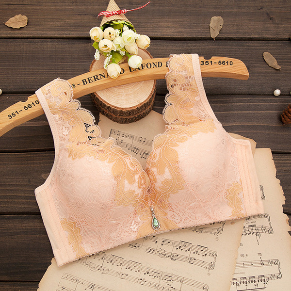 性感背心款式内衣无钢圈文胸聚拢加厚女小胸调整型收副乳薄款胸罩