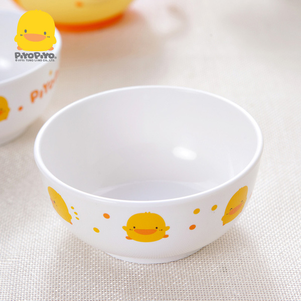 黄色小鸭宝宝吃饭完婴儿圆碗卡通餐具微波炉专用进口儿童吃饭碗