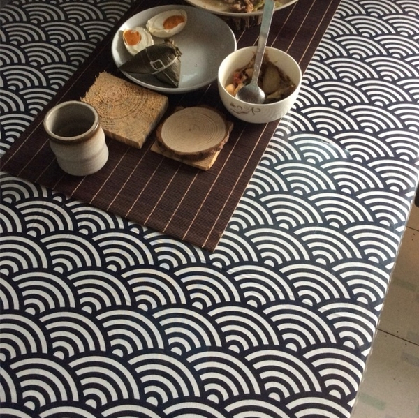 复古和风日式棉麻布艺餐桌布波纹现代茶几台布文艺摄影背景布包邮