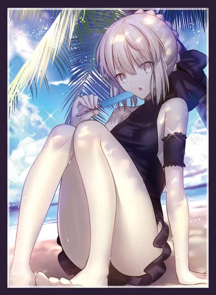 游戏王动漫妹套 fate fgo 黑saber 水着 c91 会场限定 卡套 牌套