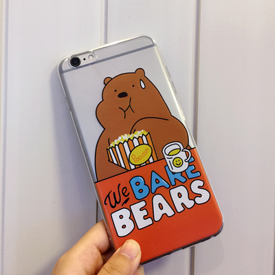 好吃大肥熊苹果6s/7手机壳卡通iphone6p/7plus超薄情侣软壳手机壳