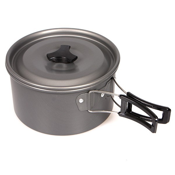 户外单锅 野营炊具大中号2-5煮锅 便携野营锅具烧水开水做饭锅