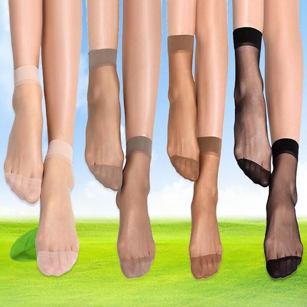 20双四季短丝袜女士超薄款防勾丝对对袜隐形透明性感水晶丝短筒袜