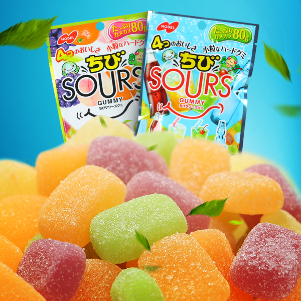 日本进口零食品 nobel诺贝尔 水果味/汽水味软糖4味混合装糖果80g