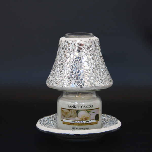 yankee candle 扬基蜡烛浪漫烛光香薰烛台 马赛克玻璃灯罩套装
