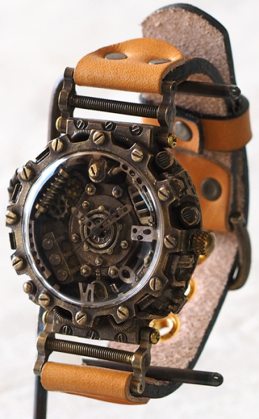 日本代购直邮蒸汽朋克风复古黄铜纯手工制作手表ks 日本制男女表