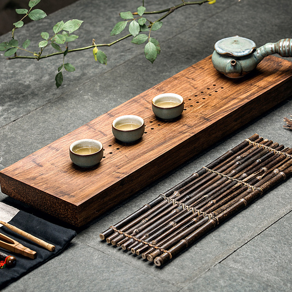 重竹排水茶盘竹制功夫茶具套装实木茶台简约家用茶海日式