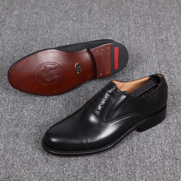 3516皇家02军官皮底皮鞋香港回归纪念正装将军小牛皮三接头商务鞋