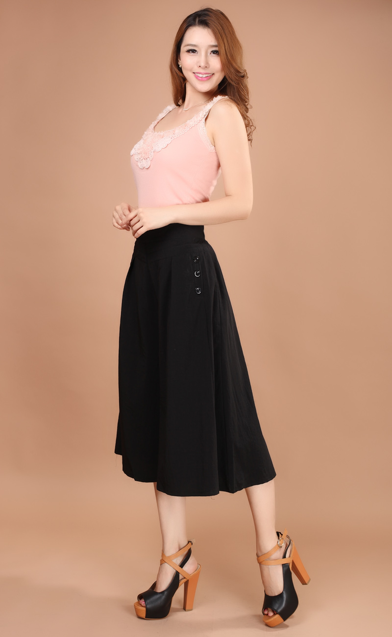 womens trousers wide leg culottes modal button