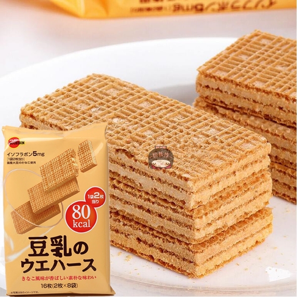 现货日本进口零食 高邦布尔本bourbon豆乳威化饼干 牛奶威化饼干